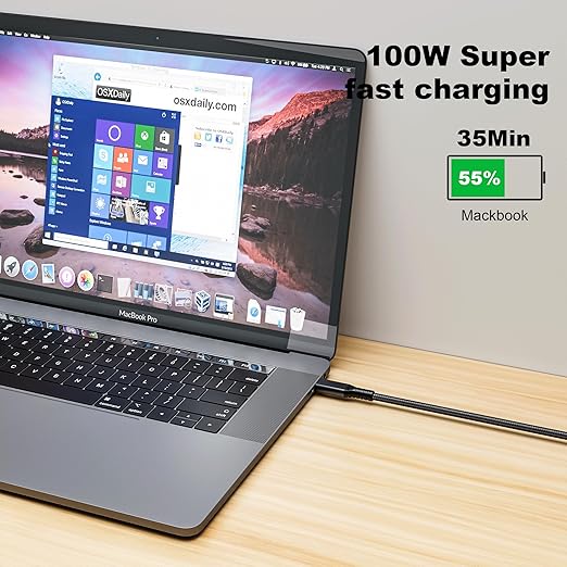 usbc to USB c 3.1,USB-c 10gbps Data Transfer Video 4K Monitor Cable 100W High Speed Data Transfer Fast Charging Cord Compatible with Monitor 3.3FT(1m)