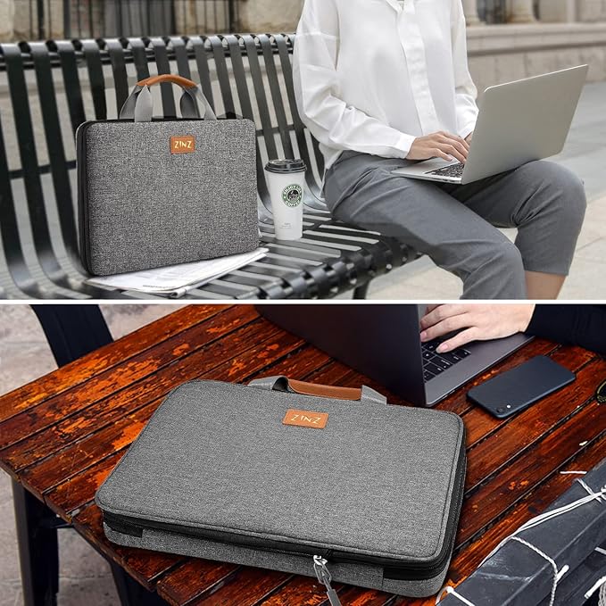 ZINZ Slim Expandable Laptop Case 13 Inch Sleeve Upgraded Protective Durable Recycled Briefcase for 13" MacBook Air/Pro M1/M2, iPad Pro 12,9, Surface Pro 3/4/5/6/2017 12.3",XPS 13,D01G03