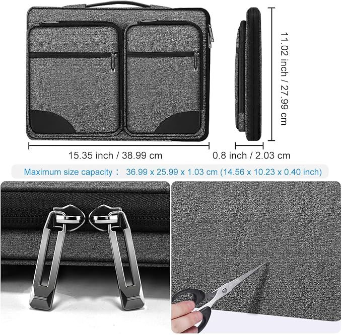 ZINZ Laptop Case 15 15.6 16 inches Sleeve Slim Briefcase Spill-Resistant Handbag for Most Popular 15" 15.6" 16" Notebooks，G01BK02