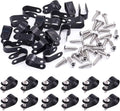 Swpeet 120 Pack Black 3/8 Inch Nylon Plastic R-Type Cable Clips Clamp Kit, Nylon Screw Mounting Cord Fastener Clips with 120 Pack Screws for Wire Management (3/8 Inch, Black)