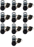 Admiral Locks Tubular Cam Lock, Keyed Alike Removable Key RV Compartment Storage Lock Cabinet Locks (Black Pack of. 10, 5/8 Inch 180°)