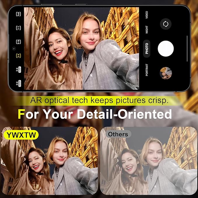 YWXTW Camera Lens Protector for Samsung Galaxy S25+ Plus Accessories [1:1 Fit & Ultra Clarity] 9H Tempered Glass Metal Individual Ring Camera Cover Screen Protector, Case Friendly (Black)