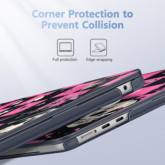 Case for MacBook Air 15 Inch 2025 2024 2023 Release M4 A3241 M3 A3114 M2 A2941, Hard Shell with Screen Protector & Keyboard Cover, Compatible with Touch ID, Pop Punk Checkerboard