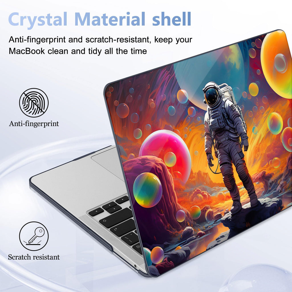 May Chen Compatible with MacBook Pro 13 inch Case 2022 2021 2020 Release Models A2338 M2 M1 A2251 A2289, Plastic Hard Shell Case for MacBook Pro 13 Inch with Touch Bar Fits Touch ID, Astronaut S929