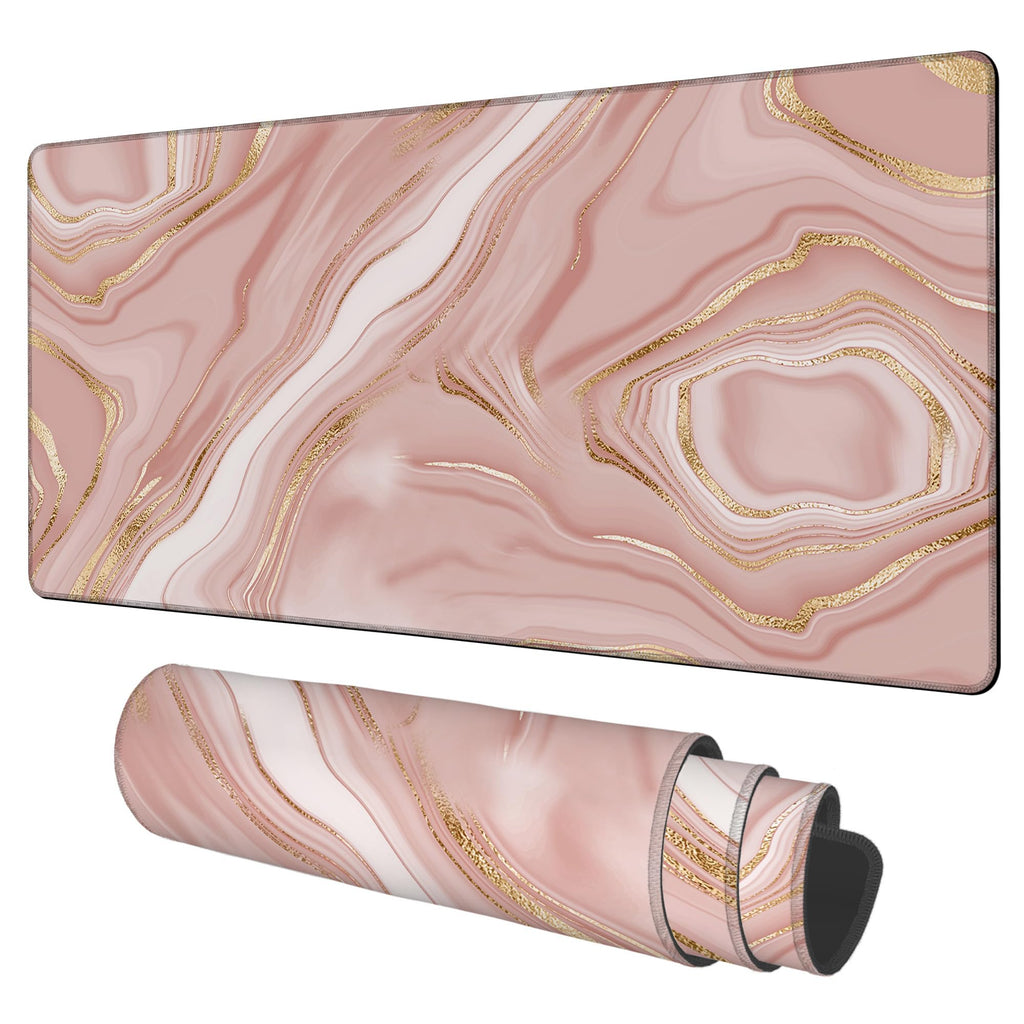 NITAHHHY Liquid Marble Gaming Mouse Pad 3mm Thick Stitched Edge Waterproof Non-Slip Large Computer Keyboard Mouse Mat,Suitable for Office Entertainment Decorative Desk Pad 35.4 x 15.7 Inches