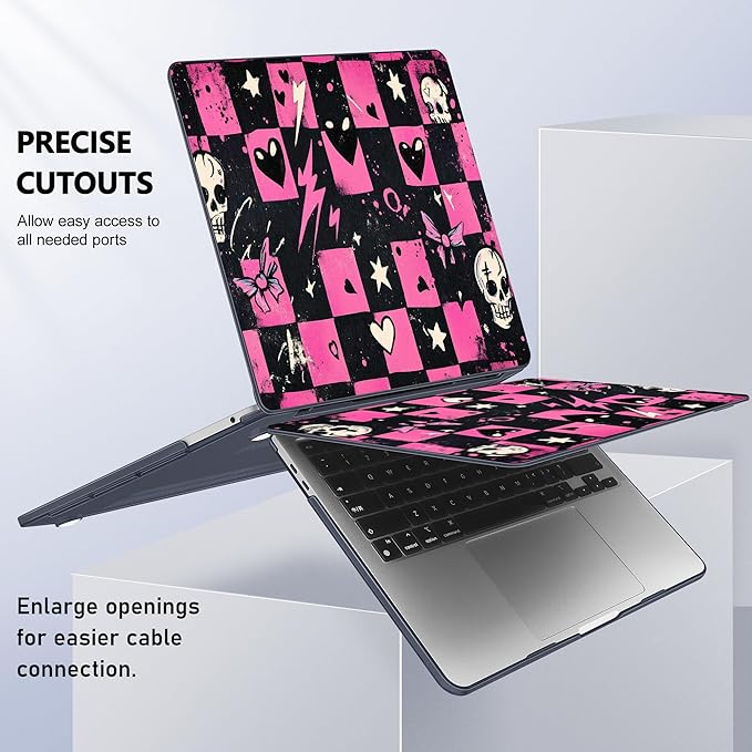 Case for MacBook Pro 13 inch with/Without Touch Bar (2016-2022, M2 A2338 M1 A2289 A2251 A2159 A1989 A1706 A1708), Hard Shell + Keyboard Cover + Dust Plug, Pop Punk Checkerboard