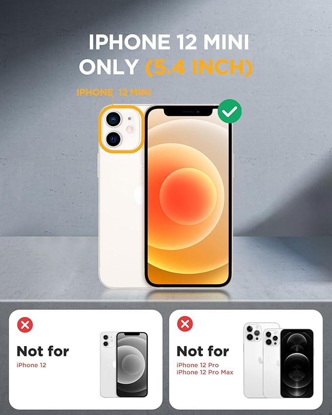 Miracase Magnetic for iPhone 12 mini Case, [360 Full-Body Protection & Complete Camera Guard], Drop & Scratch-Resistant, Shockproof, Stylish Clear iPhone Case, iPhone 12 mini Cover, Gray Pink