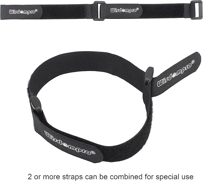 20 Pack 0.8 x 8 Inches Hook and Loop Reusable Fastening Cable Tie Down Straps by Wisdompro - Reusable, Durable Functional Ties to Keep Your Home, Office, Workspace from Tangled Messes of Cords