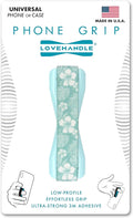 LOVEHANDLE Universal Phone Grip for Smartphones & Mini Tablets - Phone Holder for Hand - Wireless Charging Compatible - Made in The USA - Blue Hawaii