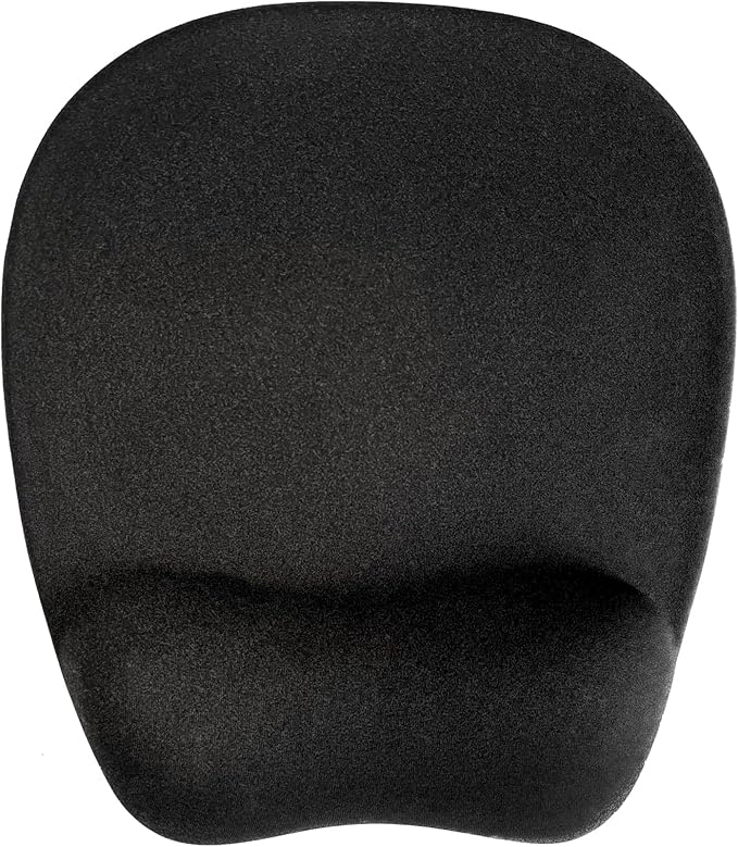 Ergonomic Mouse Pad with Wrist Support Gel Mousepad with Wrist Rest, Soft Black Computer Mouse Pad for Laptop, Pain Relief Mousepads with Non-Slip PU Base for Gaming, Home& Office, 9.9x8.8in, Round