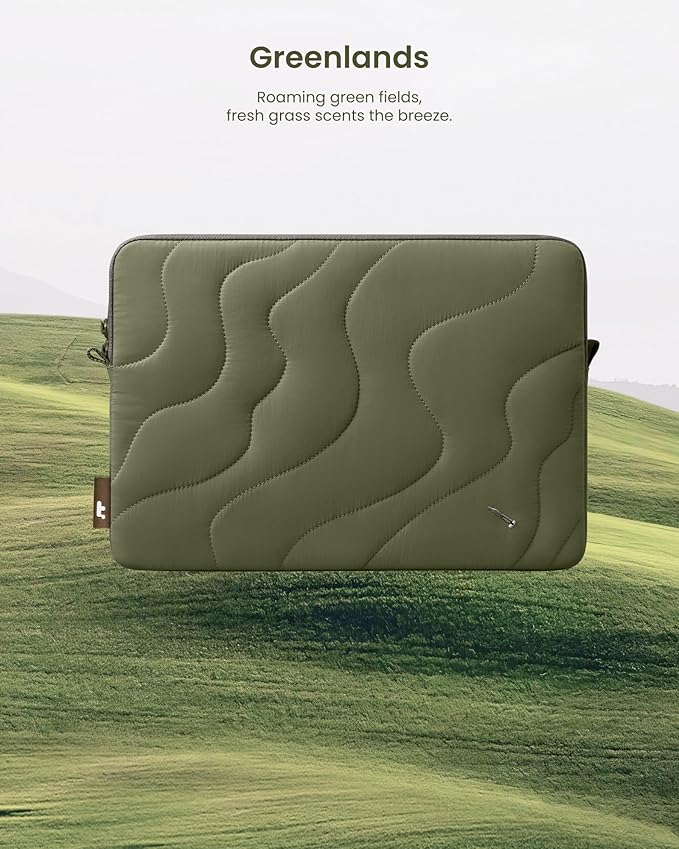 tomtoc 360 Protective Puffy Laptop Sleeve for 13-inch MacBook Air M4(2025)/M3/M2/M1 A3240 A3113, MacBook Pro M2/M1, iPad Air (M3/M2)/Pro M4, Quilted Soft Puffer Bag for 13-inch Surface Pro Copilot+PC