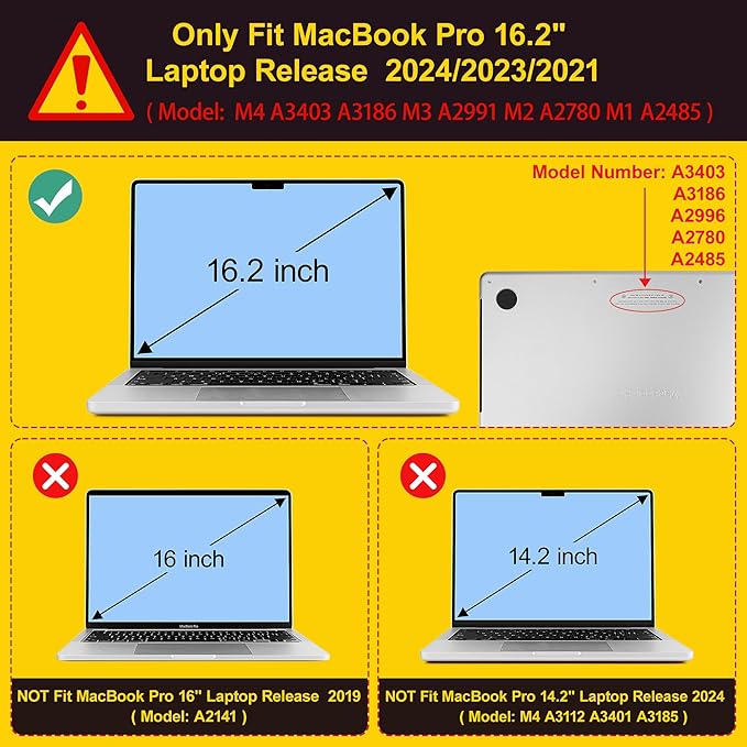 for MacBook Pro 16 inch Case 2021 2022 2023 2024 Release A3186 A3403 M4 A2991 M3 A2780 M2 A2485 M1 Pro/Max, Hard Shell Case with Screen Protector & Keyboard Cover, Wolf