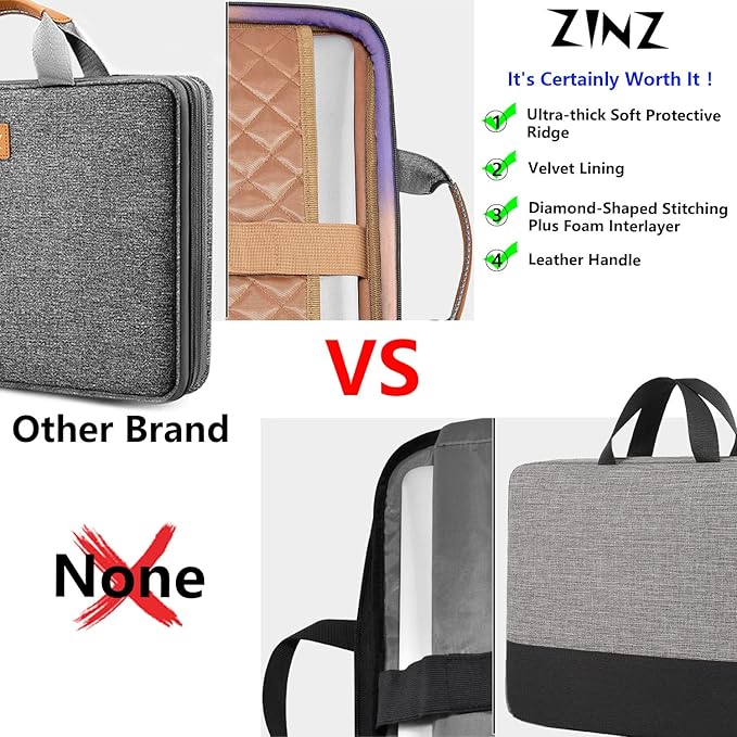 ZINZ Slim Expandable 13 13.3 13.6 14 Laptop Case Sleeve Compatible with MacBook Air/Pro 13-14 M1 M2 M3 2021-2023 Pro/Max,13.5 Surface Laptop 4/3,D01G01