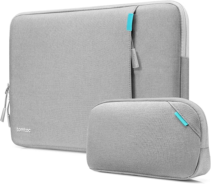 tomtoc 360 Protective Laptop Sleeve Set for 14-inch New MacBook Pro M4/M3/M2/M1 Pro/Max A3112 A3401 A3185 A2992 A2918 A2779 2024-2021, Water-Resistant MacBook Case Bag with Organized Accessory Pouch