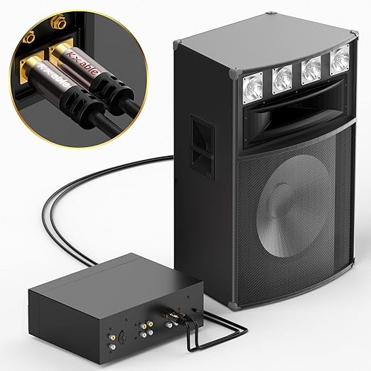 RCA Cable 25FT, 2RCA Male to 2RCA Male Stereo Audio Cable,【Oxygen-Free Copper, Hi-Fi Sound, Double Shielded】 2 RCA Car Audio Subwoofer Cord for Home Theater, HDTV, Amplifier, Hi-Fi System, Speaker