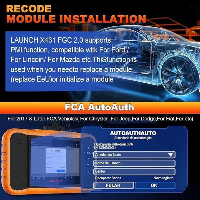 LAUNCH X431 Creader Elite 2.0 FGC OBD2 Scanner,ECU Coding, Bi-Directional Scan Tool for Ford, for GM, for Chrysler,100+ Reset, Full System Diagnose, FCA AUTOAUTH, AUTOVIN, Lifetime Free Update