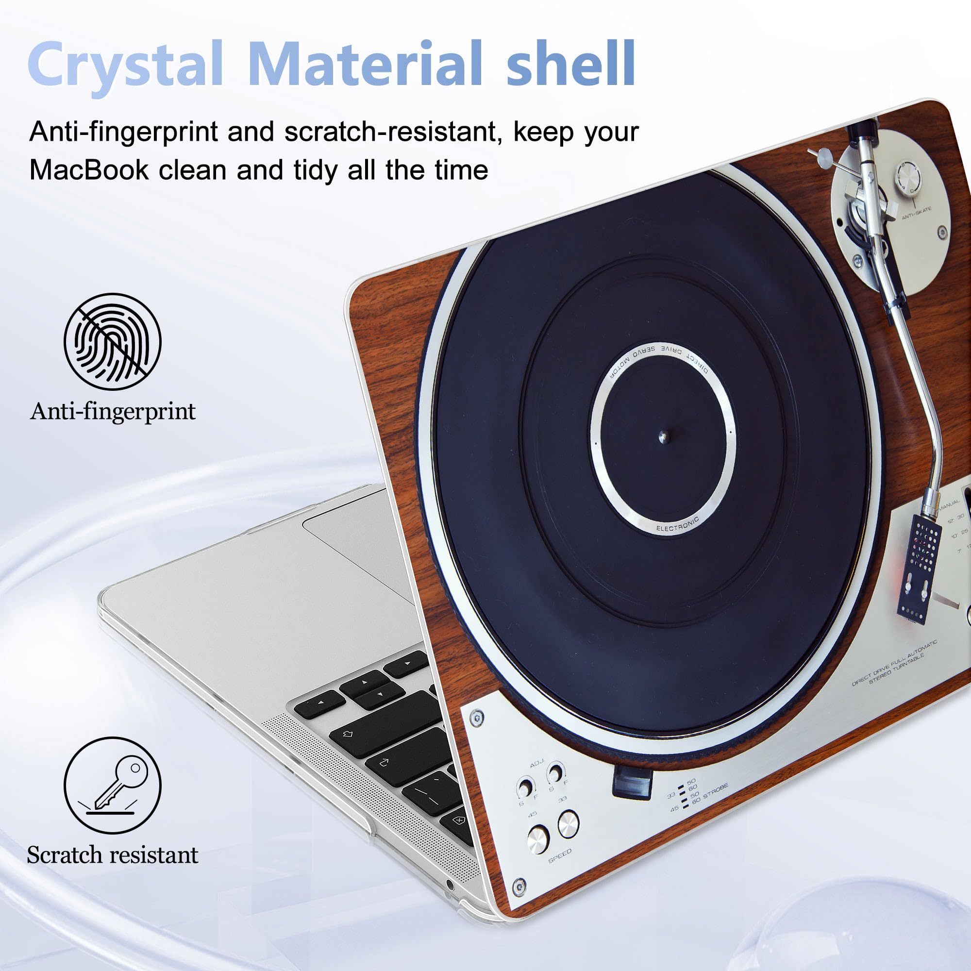 May Chen Compatible with MacBook Pro 13 inch Case 2022 2021 2020 Release Models A2338 M2 M1 A2251 A2289, Plastic Hard Shell Case for MacBook Pro 13 inch with Touch Bar Fits Touch ID, Gramophone