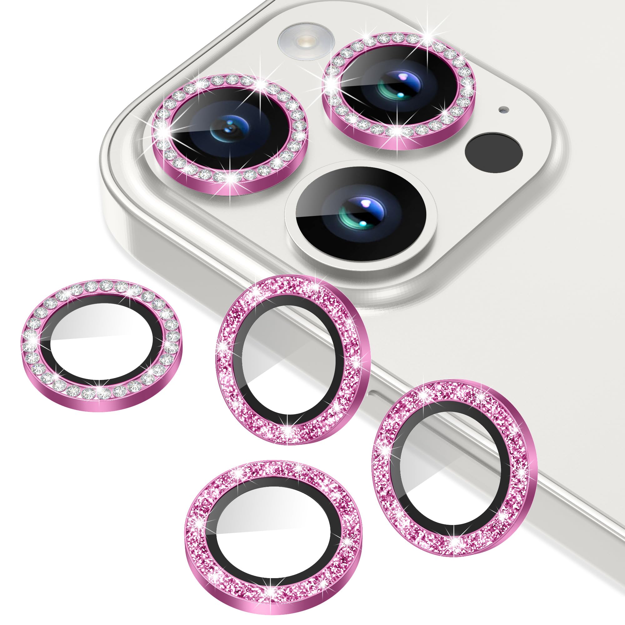 AGVEE 3+3 6 Pack for iPhone 15 Pro & Max Camera Lens Protector Cover