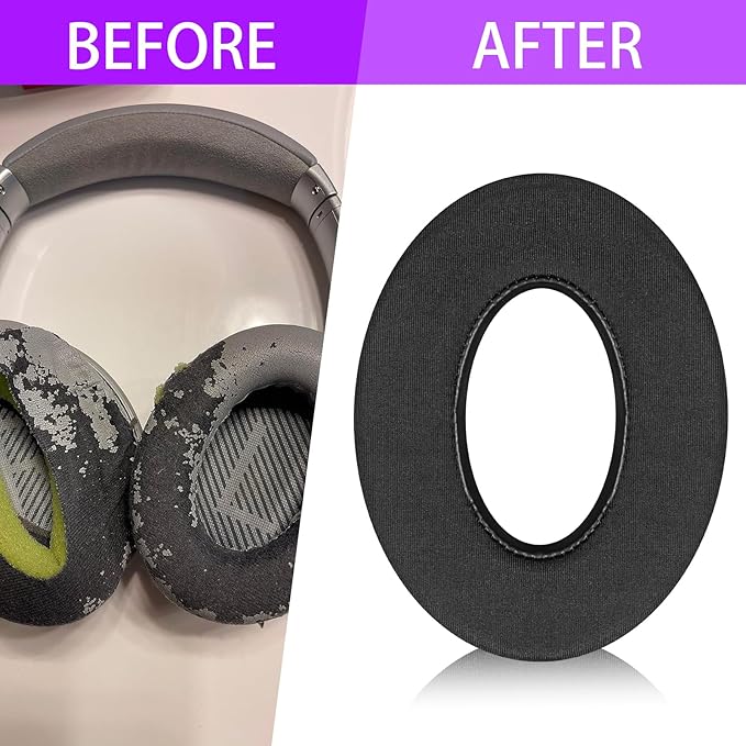 Ice Gel Headphones Replacement Ear Pads for Bose qc45 Replacement Ear Pads - qc35&qc35 ii Replacement Ear pads/qc25 Replacement Ear Pads - Black/Orange