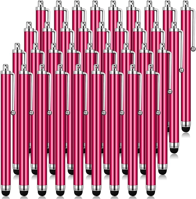 Outus 36 Pcs Stylus Pen for Universal Capacitive Touch Screens Devices, Stylus Pen Compatible with Tablet for Classroom Travel Olders Friendly(Rose Red)