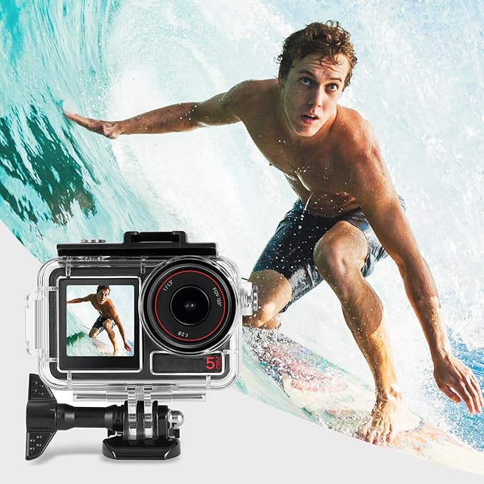 OKFUN 50M/164FT Waterproof Housing Case Compatible for DJI Osmo Action 5 Pro Action4 Action3 Diving Protection Underwater Dive Cover Protective Shell with Bracket Accessories