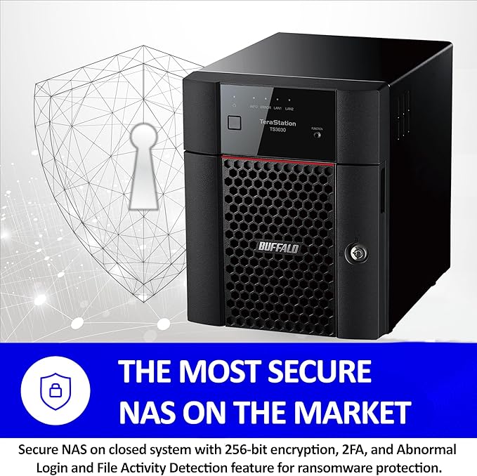 BUFFALO TeraStation 3430DN 4-Bay 16TB (2x8TB) Desktop Small-Med Business NAS w/Hard Drives Included