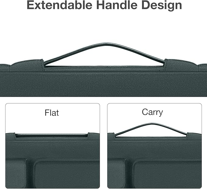 MOSISO 360 Protective Laptop Case 16 inch, 15-15.6 inch Laptop Sleeve Compatible with MacBook Pro 16, HP Acer Dell Lenovo ASUS Notebook, Side Open Bag with 2 Raised&1 Flapover Pockets, Emerald Green