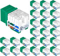 VCE UL Listed Cat6 RJ45 Keystone Jack Insert 25-Pack, 90 Degree Punch Down Keystone Jack Adapter Slim Profile Green