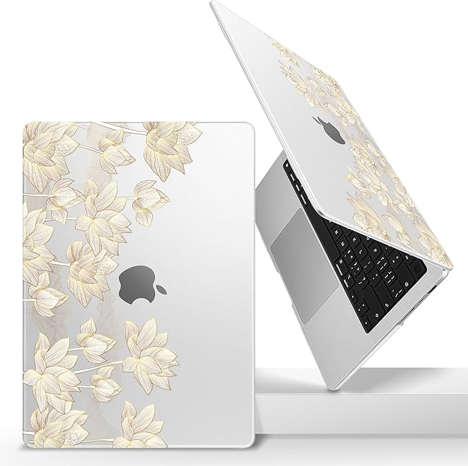 for MacBook Pro 16 inch Case 2021 2022 2023 2024 Release A3186 A3403 M4 A2991 M3 A2780 M2 A2485 M1 Pro/Max, Hard Shell Case with Screen Protector & Keyboard Cover, Lotus
