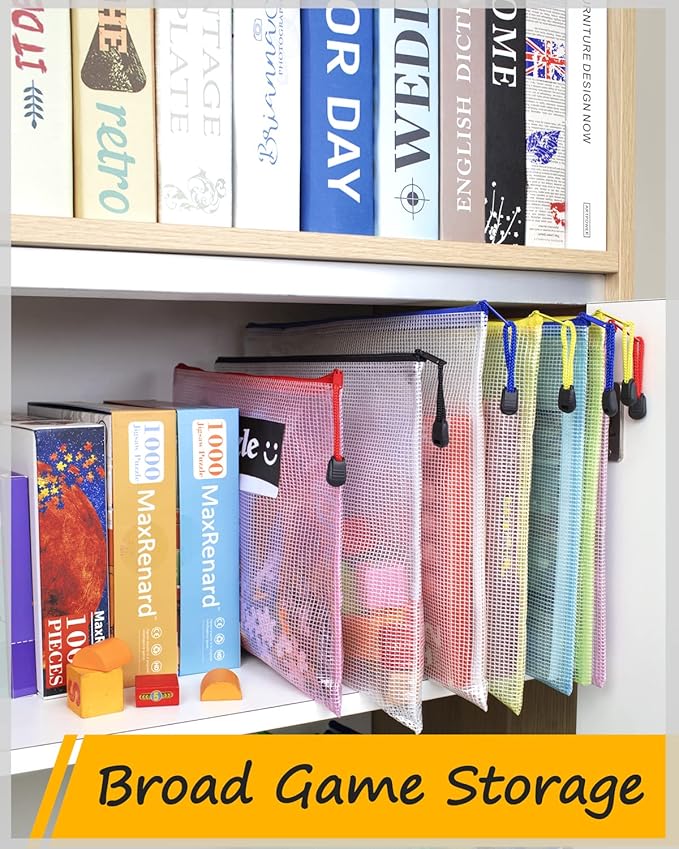 SUNEE Mesh Zipper Pouch 4.6x9.2in (10 Colors, 30 Packs), Mesh Bags with Zipper for School Office Supplies, Travel Accessories, Waterproof Zipper Pouches for Organizing