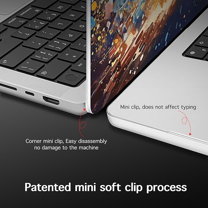 for MacBook Pro 16 inch Case 2021 2022 2023 2024 Release A3186 A3403 M4 A2991 M3 A2780 M2 A2485 M1 Pro/Max, Hard Shell Case with Screen Protector & Keyboard Cover, Colorful Lights & Stars
