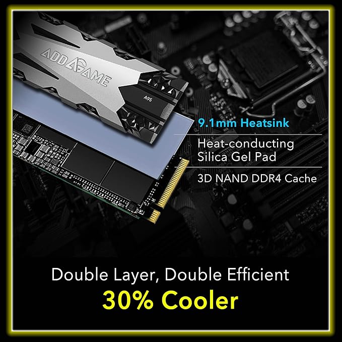 Addlink A95 8TB M.2 SSD Storage Expansion for PS5 Consoles with Heatsink, up to 7000 MB/s, Internal Gaming SSD -2280 PCIe NVMe Gen4X4 3D TLC with Dram NAND SSD Made in Taiwan