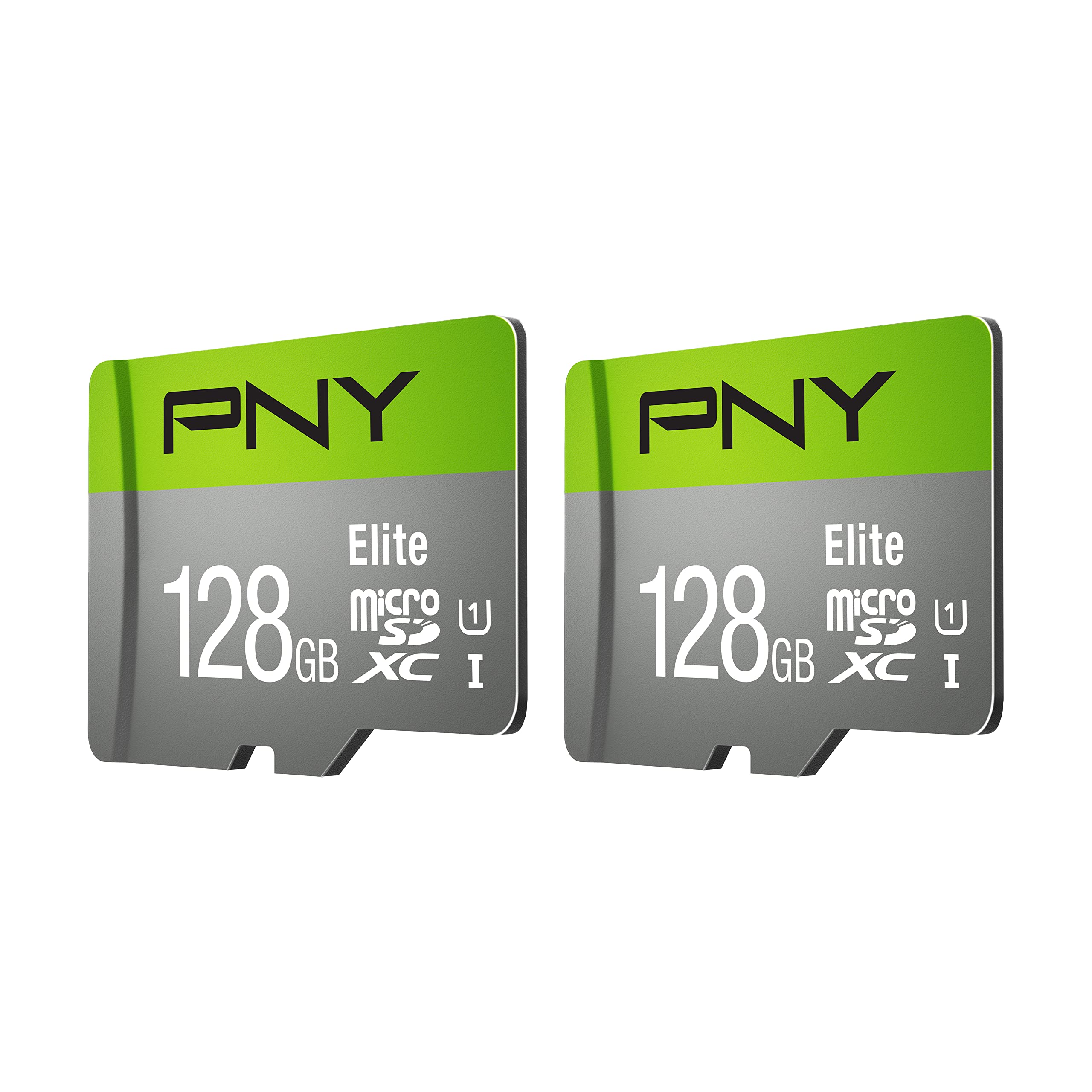 PNY 128GB Elite Class 10 U1 microSDXC Flash Memory Card - 100MB/s, Class 10, U1, Full HD, UHS-I, Micro SD (Pack of 2)