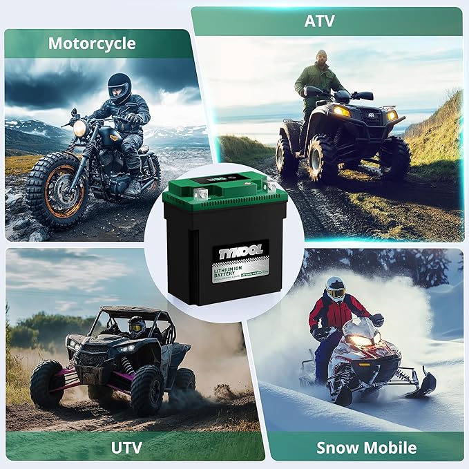 TYKOOL YTX14AHL-BS-STD LiFePO4 Lithium Motorcycle Battery,12.8V 7Ah,420CCA,Digital Readout,Powersports Battery, Fits for Motorcycle,ATV,Snowmobile,PWC. 2X Cranking Amps,5X Longer Life.Fast Charging