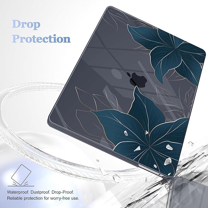 May Chen Case for MacBook Pro 13 inch M2 2023,2022,2021,2020 A2338 M1 A2251 A2289, Plastic Hard Shell Case for MacBook Pro 13" with Touch Bar Fits Touch ID, Golden Flowers