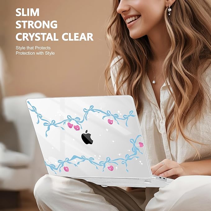 for MacBook Pro 16 inch Case 2019 2020 Release Model A2141, Plastic Hard Shell Cover with Keyboard Cover & Screen Protector for MacBook Pro 16 inch with Touch Bar & Touch ID, Cherry Bow