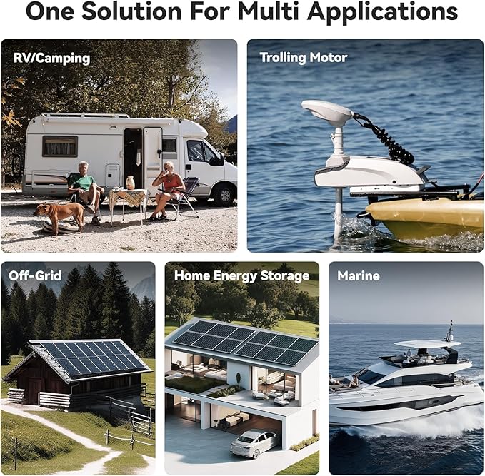 Power Queen 12.8V 125Ah Bluetooth LiFePO4 Battery, Group 27 Size &1600Wh Energy, Deep Cycle Lithium Battery with Low-Temp Cut Off, Perfect for RV, Marine, Off-grid, Solar System, Backup Power