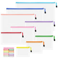VVCOIIROEI 9pcs Mesh Zipper Pouch Bags, 9 Sizes Zipper Pouch, Mesh Bags with Zipper, Plastic Zipper Pouches, 9 Colors Zipper Pouches for Organizing, Board Game Storage, Travel, School Office Organize