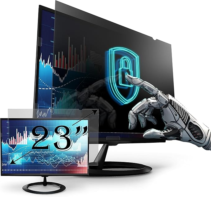 Privacy Screen Filter for 23 Inches Desktop Computer Monitor, Screen Protector Size is 20 inch width x 11.3 inch height