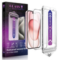 SHANG PIN JIA 2 Pack Screen Protector Tempered Glass for iPhone 16 for iPhone 15 for iPhone 14 Pro 6.1-Inch Auto Dust Removal, No Bubbles, High Definition Clear, Easy Installation