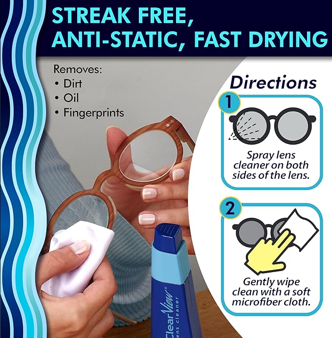 Portable Lens Cleaner Kit (6-Pack) – Travel Size with Premium Cleaning Solution, Refillable Spray + Microfiber Cloth – Safe for All Lenses, Compact, On-the-Go & Bulk Value