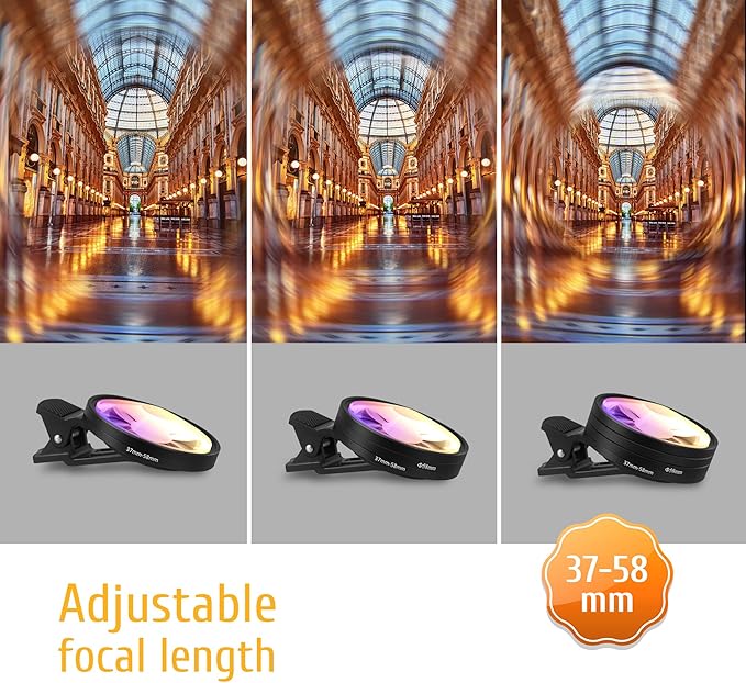 Prism Lens for iPhone & Android - Swirl Twist Blur Effect Filter, Tunnel Vision Lens, K9 Optical Glass, Durable Metal Frame - Portable Creative Tool for Cinematic Photos & Videos
