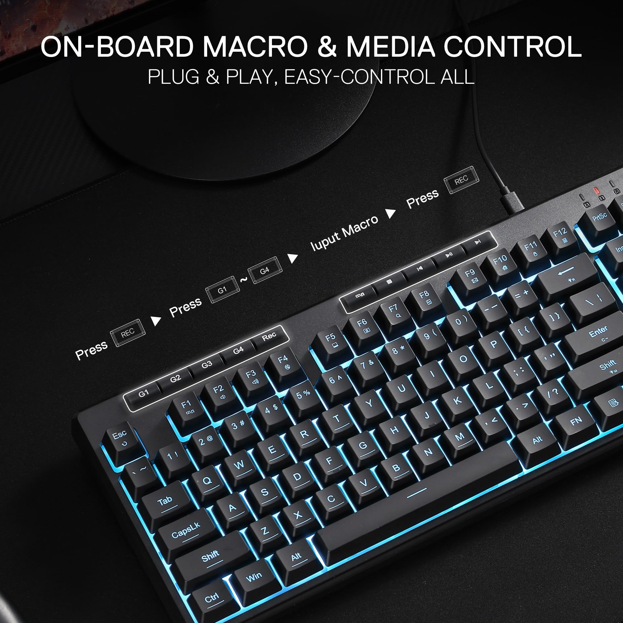 Redragon K516 Shiva TKL Wired RGB Membrane Gaming Keyboard, 87 Keys Mechanical-Feel Keyboard w/Smooth Linear Switch, On-Board Macro & Dedicated Multimedia Keys, 16.8M RGB Backlit, Software Supported