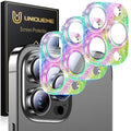 UniqueMe 3 Packs Compatible for iPhone 14 Pro Max/iPhone 14 Pro Camera Lens Protector Acrylic [Not Glass],[Case Friendly][Scratch-Resistant][Night Shooting Mode]-Glitter Colorful