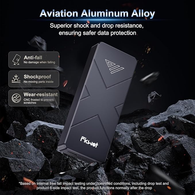 1TB External SSD, USB4 40Gbps Portable SSD 2TB with Cooling Fan, Up to 3700MB/s, External Solid State Drives Compatible with Mac mini, iPhone 15/16 Series, Tablets, MacBook, iPad, iMac, etc(FP110)