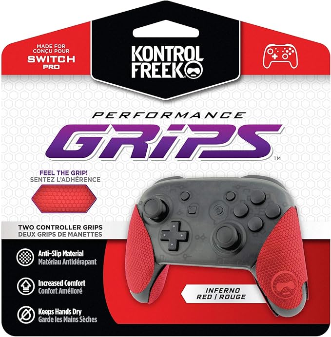 KontrolFreek Performance Grips for Nintendo Switch Pro Controller (Inferno Red)