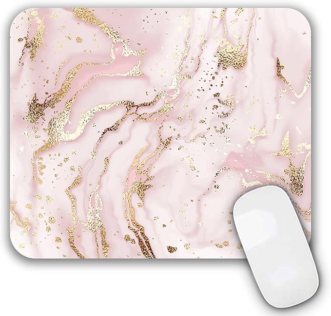 Mouse Pad, Gaming Mouse Pad, Non-Slip Rubber Base Mouse Mat with Designs for Laptop, Computer & Office, 9.5 x 7.9 x 0.12 inches (Marble 1)