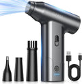 CLEVAST Compressed Air Duster - Cordless Mini Air Blower with Stepless Speed Control, 130000 RPM Brushless Motor, Rechargeable Electric Duster for PC, Keyboard, Car, Electronics Cleaning Kit