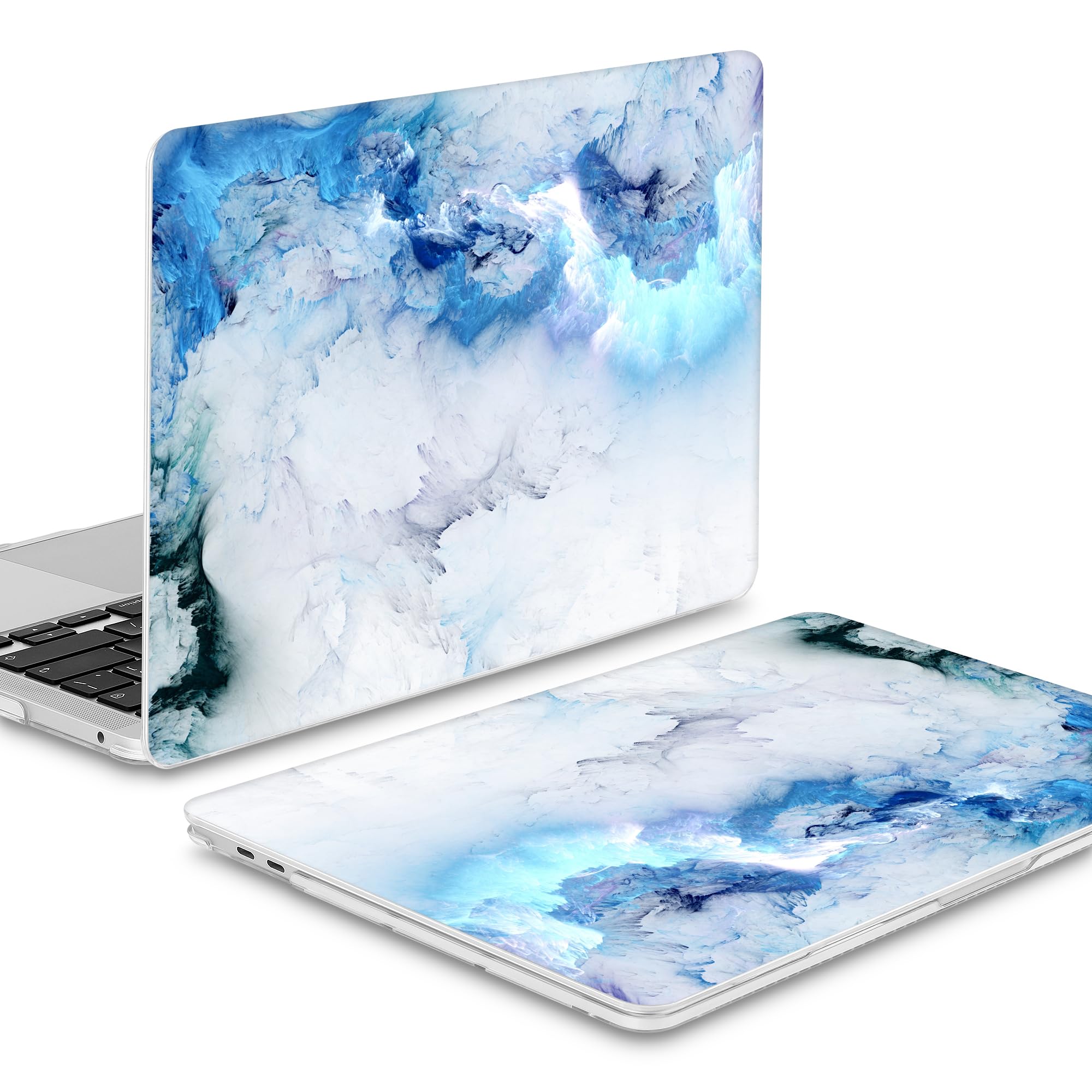 Mektron for MacBook Air 13 Case A1466/A1369 (2010-2017 Release), Snap-on Plastic Hard Shell Cover for MacBook Air 13.3 inch with Keyboard Cover,Cloud & Lightning
