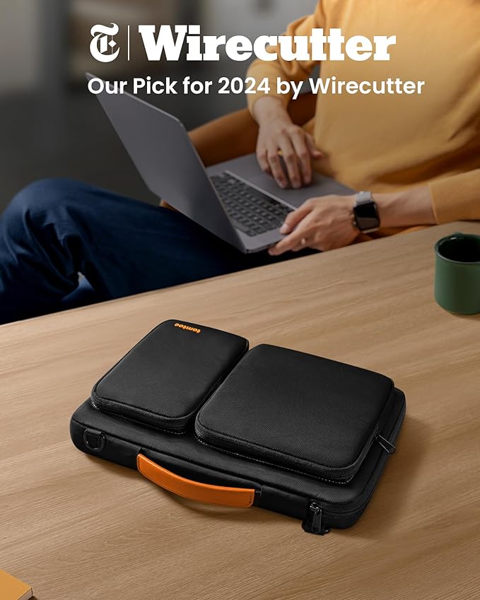 tomtoc Laptop Shoulder Bag for 14 Inch MacBook Pro M4/M3/M2/M1 Pro/Max 2024-2021, 13.5-14.4 Surface Laptop 6/5/Studio 2, Surface Book 3, 360 Protective Case Fit Asus VivoBook